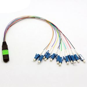0.9mm Fiber Optic 12F MPO MTP Single Mode Breakout OS2 Yellow OPNR Patch Cable