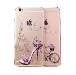 For Apple IPhone 6 6s Girl Style Bling Diamond Rhinestone 3D PC Clear Mobile Phone Case