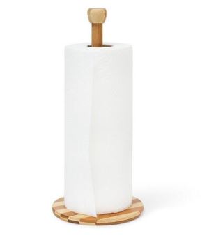 Bamboo Kitchen Roll Holder, Wooden Countertop Paper Towel Stand