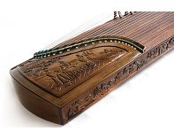 Ancient Nanmu Guzheng Carved with the Benevolent Behaviors of Confucius for Performance Purpose for Beginners