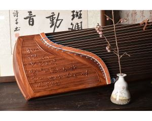 Professional Guzheng Musical Instrument Carved with Angelic Voice Made with Huanghuali Wood for Performance Purpose for Beginners Grade Testing
