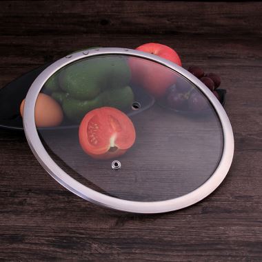 Hot Selling T Type 24/26/28/30 Cm Tempered Glass Pan Lid for Cookware with Stainless Steel Ring,Glass Lid Manufacturer