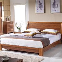 Hotel Bedroom Furniture Queen Size Wooden Bed Frame