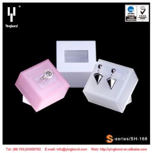 White Pink Plastic Jewelry Rotating Ring Display Stand