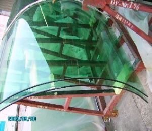 Clear low-iron blue grey and Green Curved Tempered Glass for Elevator Shower Room