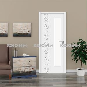 Wood Plastic Composite WPC Security Painting Door for Bedroom  Bathroom Toilet with Glass