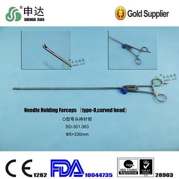 Needle Holder Curved Straight Jaw 5x330mm with Good Quality V Handle and O Handle