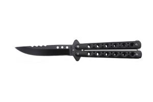 Balisong Metal Black And SilverTraining Butterfly Knife for Martial Arts Trainer