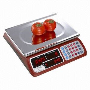 Digital Commercial Price Scale 33lb / 15kg for Food Meat Fruit Produce with Dual Bright Red LED Display 15 Inches Platform Rechargeable Battery Included