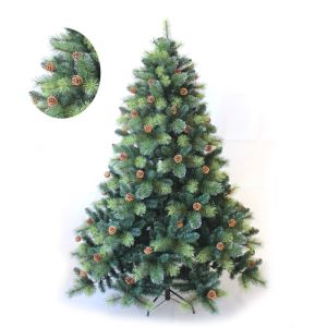 7ft 210cm Pine Needle Xmas Tree Mixed Pvc With Sliver Glitter One The Tips