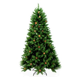 Artificial Christmas Tree With Pine Cones Decorations Leaves 18cm Long Hooked Tree Mixed Pe And Pvc