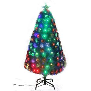 4ft -7ft Laser Pet Artificial Fiber Optic Xmas Tree With Multicolor Led Lights