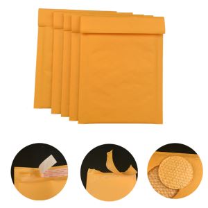 #000 4x8 Secure Self-seal Golden Yellow Kraft Bubble Padded Mailers for Shipping Mailing Suppplies