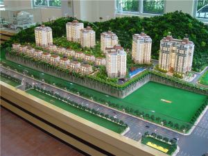 Residential Architectural Physical Model With Landscape And Trees Landscape