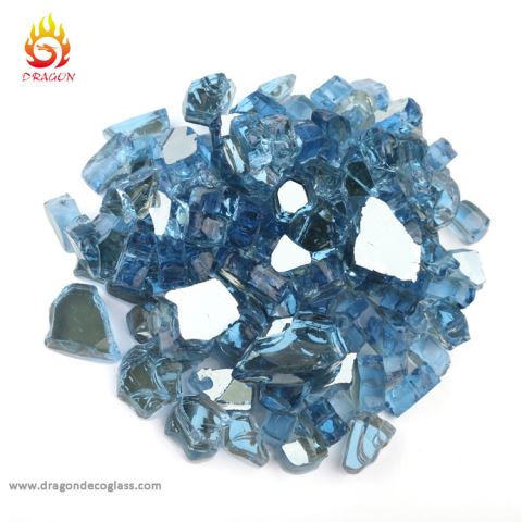 1/4 Inch Pacific Blue Reflective Fire Glass with Fireplace Glass and Fire Pit Glass