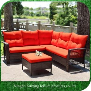 4 Pieces Apartment Furniture Sofa Set, Luxury, Large Size, Red Cushion