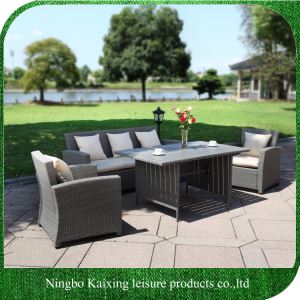 4 Pieces 5 Seater Patio Sofa Set, PVC Top Table, All Weather, Customized