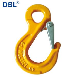 G80 European Type forged Eye Sling Hook with Safety Latch Suitable for Lifting.