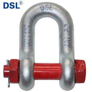 Heavy Duty Lifting Anchor Swivel Long Clevis D Shackles U.S. Type G2150 with High Strength Alloy Steel.