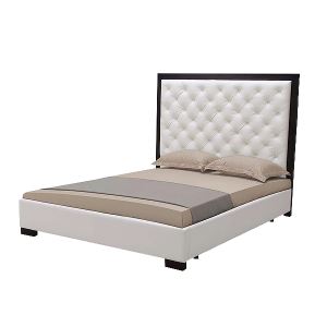 ACME Kofi Perfect Choice Linus White PU Leather Eastern Panels Double Bed