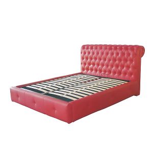 Dakota Faux Leather Upholstered Modern Diamond Button Tufted Upholstered Padded Square Bed