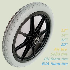 16 Inch PU Foam Filled Plastic Wheel For Bicycle Trailer