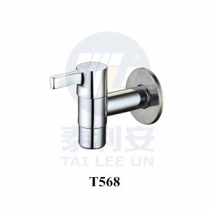 1/2” Male Inlet Brass Bathroom Wall-mounted Faucet With Tap Aerator Nozzle In Chrome Finish