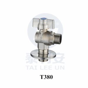 Bathroom Valve Fittings Brass Craft Nickel Plated Angle Stop Valve 1/2” Inlet And Outlet With Wall Plate