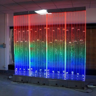 Digital Programmed LED Water Bubbles Panel Wall Feature Standing Fountain Screen Divider Wall