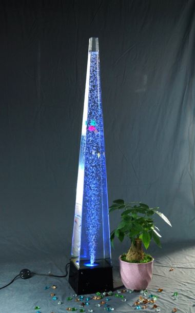 Pyramid Triangle Column Indoor Floor Standing LED Bubbles on Wall Fountain for Holiday Ceremony with LED Change Color by Remote