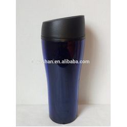 Reusable BPA FREE to Go Hot & Cold Beverage Tumbler - Double Wall Transparent with Sip Lid Bottom - 16OZ. Capacity - Blue