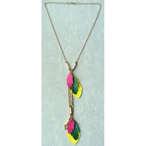 Gold Chain Necklace With PU Leaves