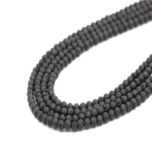 Black Lava Stone Beads Volcanic Rock for Bead Bracelet Making