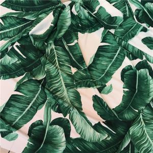 Stunning Tropical Banana Leaves Art Hawaiian Green Upholstery Print Bark-cloth Fabrics