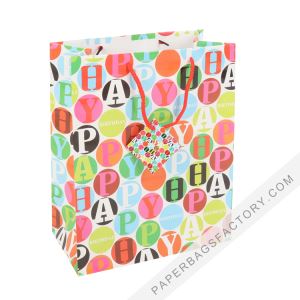 Birthday Gift Bags Flower Paper Gift Bag with 210gsm White Cardboard