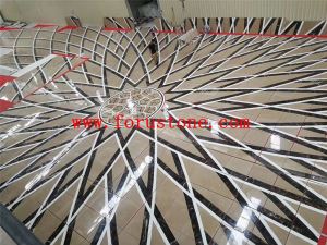Customized Five Stars Hotel Lobby Marble Waterjet Medallion Dry Lay For Inspection