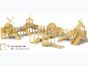Big Size Popular Wooden Outdoor Amusement Park Equipment Outdoor Playground Equipment for Kids Outside
