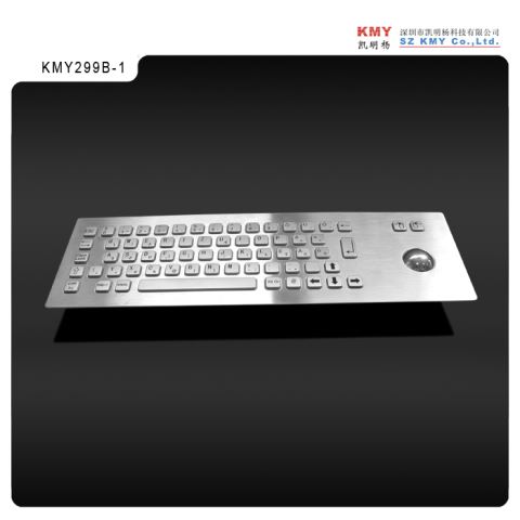 Anti-vandal IP65 Stainless Steel Panel Mounting Metal Keyboard with Trackball