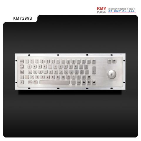Self-service Kiosk IP65 Stainless Steel Metal Keyboard with Trackball