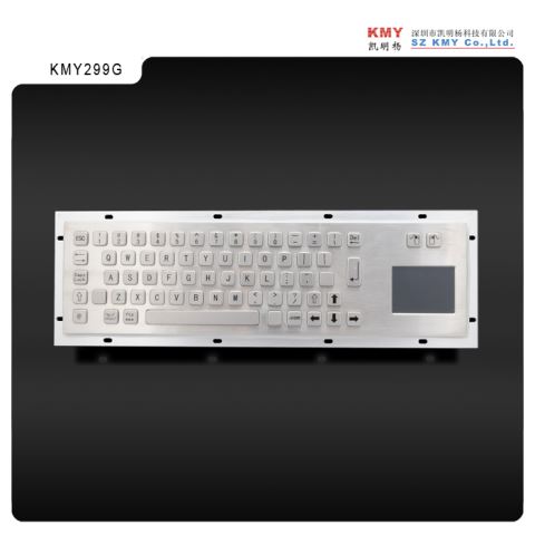 Information Kiosk IP65 Waterproof Stainless Steel Metal Keyboard with Touchpad