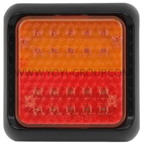 4'' LED Red Amber Square LED Lamps Tail Lights for Truck Trailers