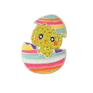Easter Chicken Embellishment Button