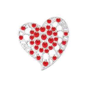 Red Heart Rhinestone Buttons