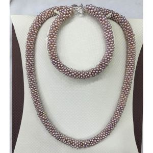 Freshwater Tiny Pearl Necklace Jewelry Sets