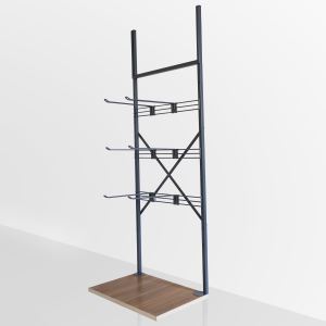 Retail Wall Display Stand Rack MDF Base With Single Prong Hook