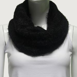 Pretty Knitted Scarf, Plain Black Scarf for Winter