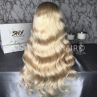 Shy Ombre Cream Blonde Full Lace Wigs Long Wave Human Hair