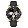 5ATM Stainless Steel Quartz Watch Japan Movt Chorograph Black Leather Watches Men