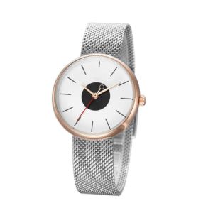 Fashion Simple Dial Stainless Steel Mesh Strap Quartz Metal Watches For Womens