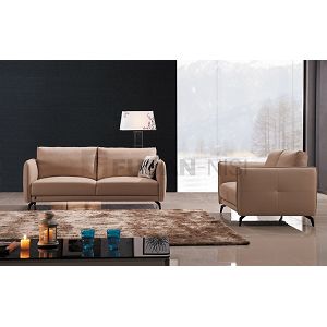 Beige Compact Home Sofa Set Design with Zig Zag Sewing